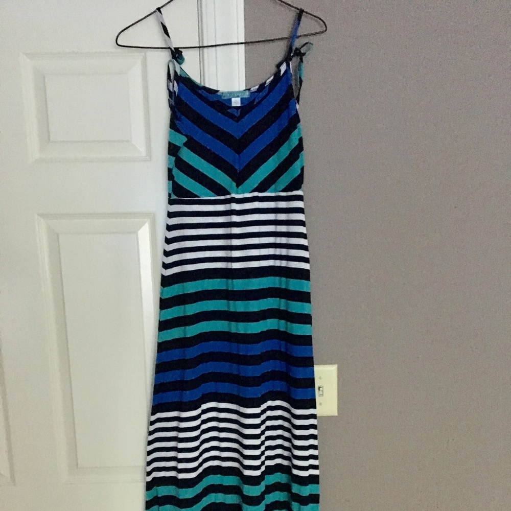 Striped Tie Maxi Dress